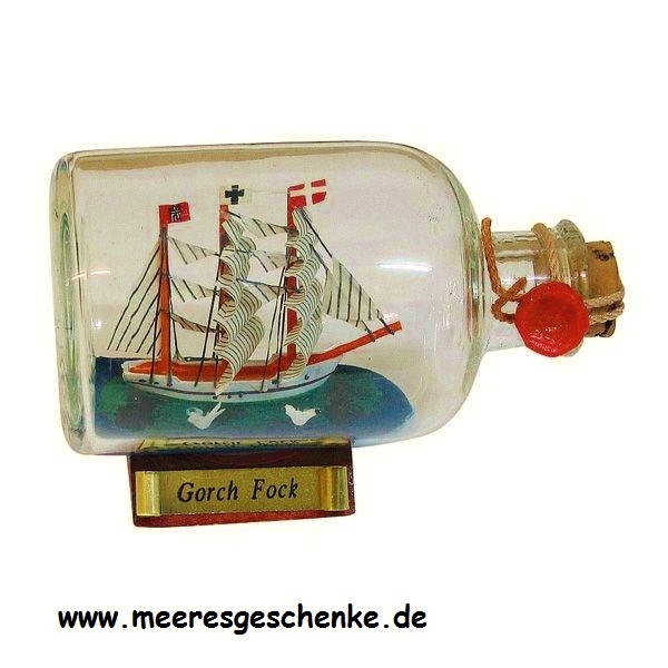 Flaschenschiff / Buddelschiff Gorch Fock ca. 9 x 6 cm