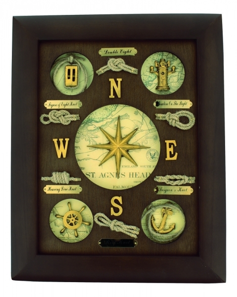 Knotentafel Windrose  ca. 30 x 38 x 3 cm