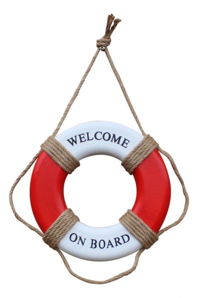 Rettungsring Holz mit Tau ca. Ø 35 x 5,5 cm