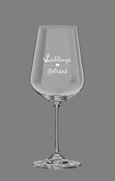 Weinglas "Lieblingsgetränk"  ca. 21 x  Ø 5 cm