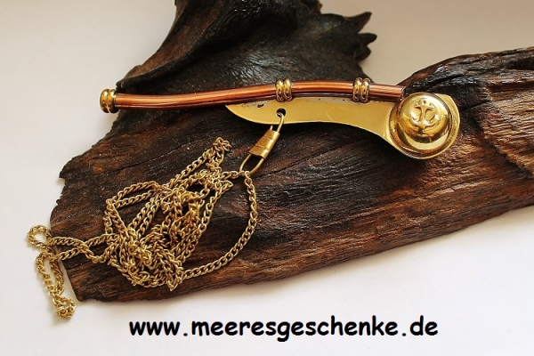 Maritime Bootsmannspfeife mit Kette Länge ca. 12 cm