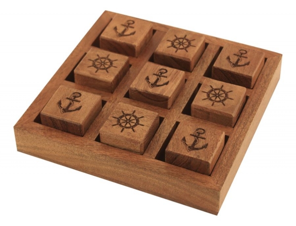 Spiel - Anker & Steuerrad mit 9 Steinen ca. 13 x 13 x 3 cm