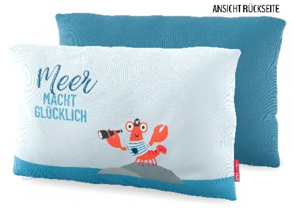 Kissen MEER MACHT GLÜCKLICH ca. 23 x 40 x 13 cm