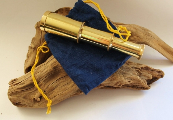 Deko Teleskop / Fernrohr mit Beutel ca. 15 cm