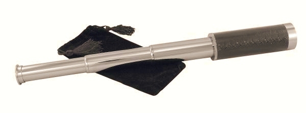 Teleskop / Fernrohr mit Beutel ca. 34 cm silber