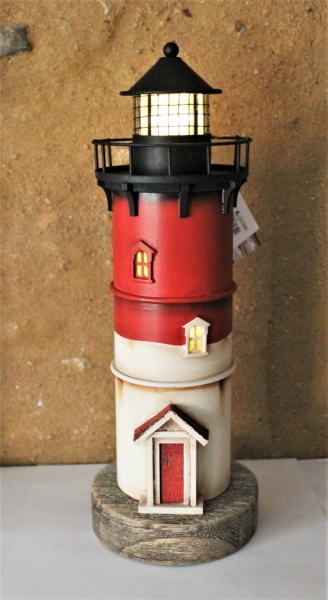 Leuchtturm LED Shabby-Look ca. Ø 11 x 31 cm