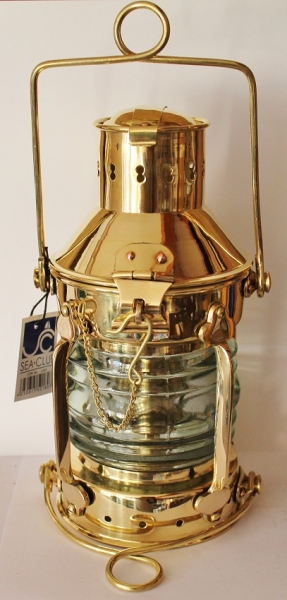 Bootslampe Schiffslampe Ankerlampe Messing Petroleumbrenner ca.24 x Ø 12cm