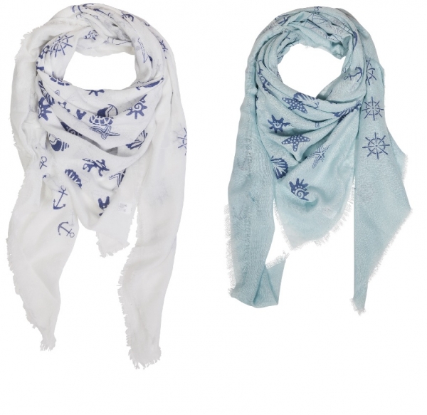 Damen-Schal maritim ca. 140 x 140 cm