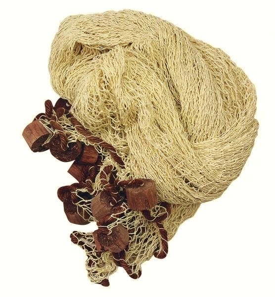Deko Fischernetz XXL beige / natur mit Deko-Bojen ca. 11,5 m²