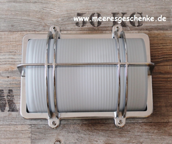 Gitterlampe eckig ca. 26 x 22 x 13,5 cm aus Messing verchromt