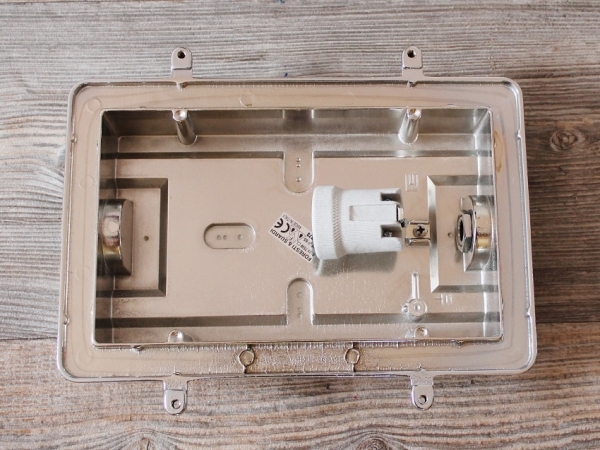 Gitterlampe eckig ca. 26 x 22 x 13,5 cm aus Messing verchromt