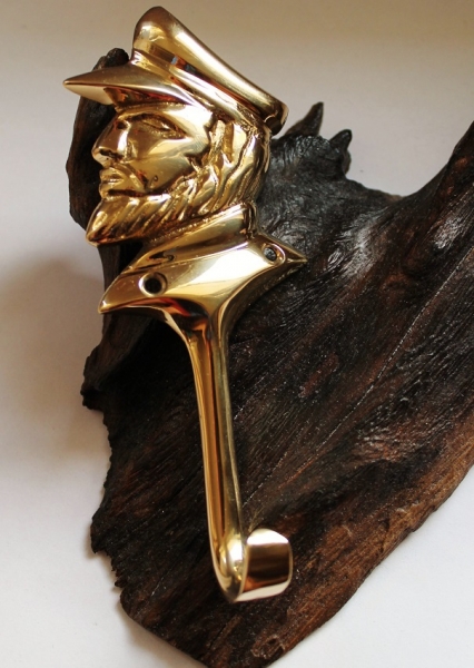 Haken maritim als Kapitänskopf ca. 5,5 x 13,5 cm