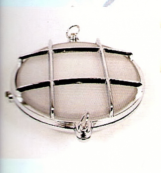 Klassische Gitterlampe rund Ø:18 cm aus Messing verchromt