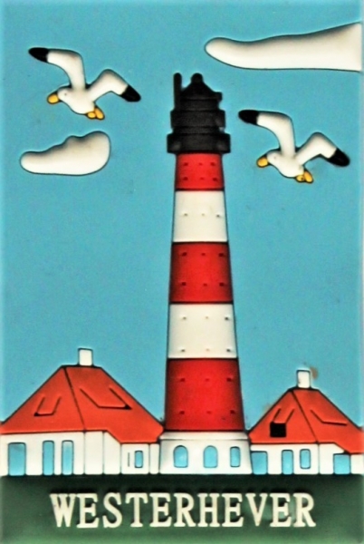 Magnet Leuchtturm Westerhever ca. 6 x 4 cm