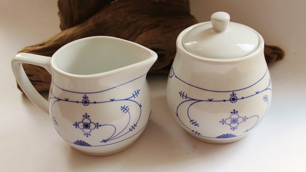 Indisch Blau Zucker/Sahne-Set je ca. 8 x 8 x 8 cm