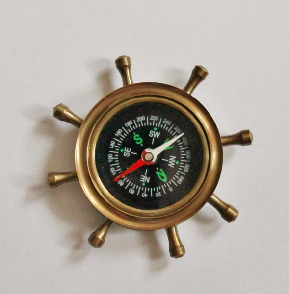 Kompass maritim als Steuerrad Ø 8 x 1,5 cm