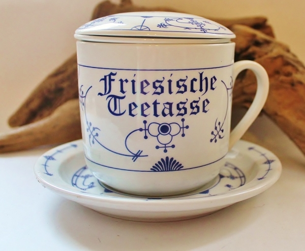 Kräuterteetasse Indisch Blau "Friesische Teetasse" 4-teilig