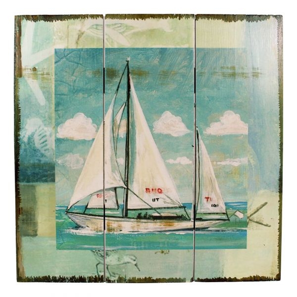Bild maritim Segelschiff ca. 29,5 x 29,5 x 2 cm