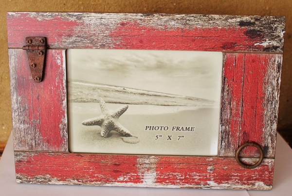 Fotorahmen maritim aus Holz zum Hinstellen im Shabby-Look ca 30 x 20 cm 