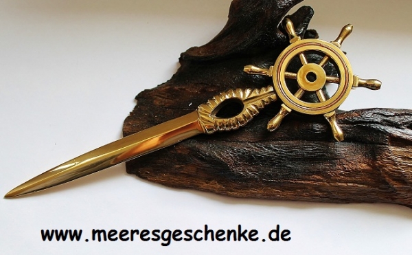 Brieföffner maritim mit Steuerrad ca. 22 cm