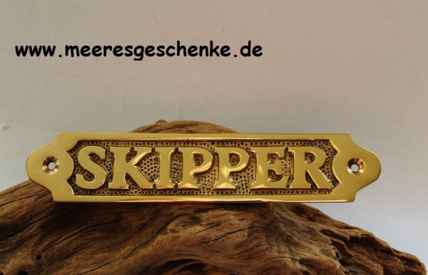 Maritimes Türschild SKIPPER ca. 17 x 3,5 cm