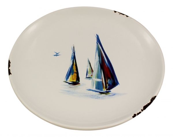 Teller maritim bunte Segler  ca. Ø: 21 cm