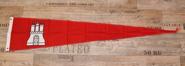 Wimpel-Flagge / Fahne Hamburg ca. 28 x 148 cm