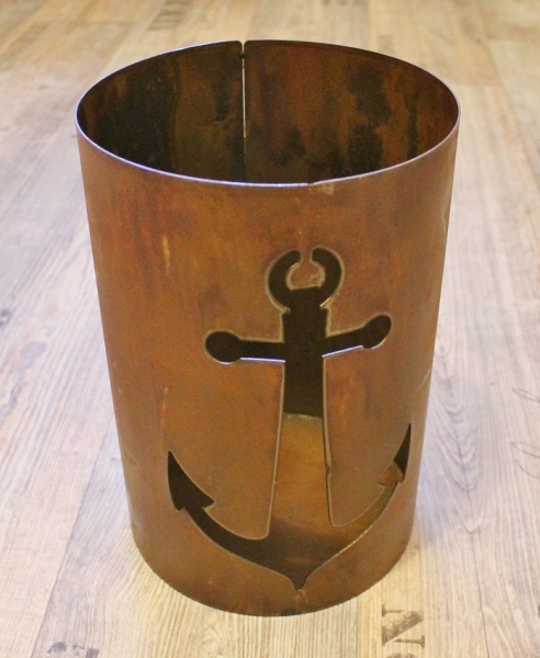 Windlicht Naturrost Anker