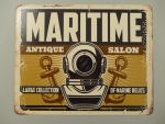 Maritimes Metallschild / Blechschild antik 25 x 20 cm