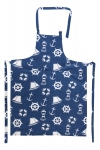 Küchen-/Grillschürze maritime Motive blau ca. 70 x 85 cm