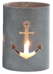 Windlicht Metall Anker ca. Ø 15 x 20 cm