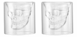 2 Gläser mit Totenkopf-Form ca. 7 x Ø 7 cm