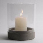 Beton Windlicht mit Glaszylinder ca. Ø 14 x 22 cm