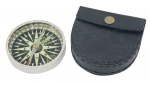 Kompass Ø: 7,3 x 1,3cm und Leder-Etui
