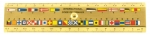 Lineal maritim mit Flaggenalphabet ca. 16 x 3,3 x 0,3 cm