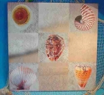 Broßes Bild mit Muscheln ca. 80 x 80 cm