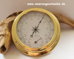 Hygro-und Thermometer im Bullauge Ø ca. 14,5 cm