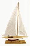 Segel-Yacht ca.40 x 54 cm Holz mit Stoffsegel Modell eines Seglers 
