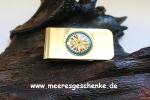 Geldscheinklammer maritim Kompassrose ca. 5 x 2,5 cm