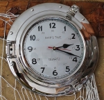 Uhr im Bullauge Ø: 28,5 cm silber