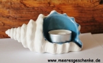 Teelichthalter als Muschel ca. 13 x 8 x 6,5 cm